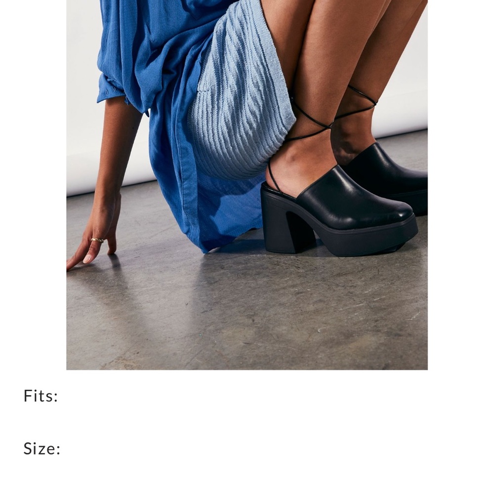 Free People Black Mules with High Platform